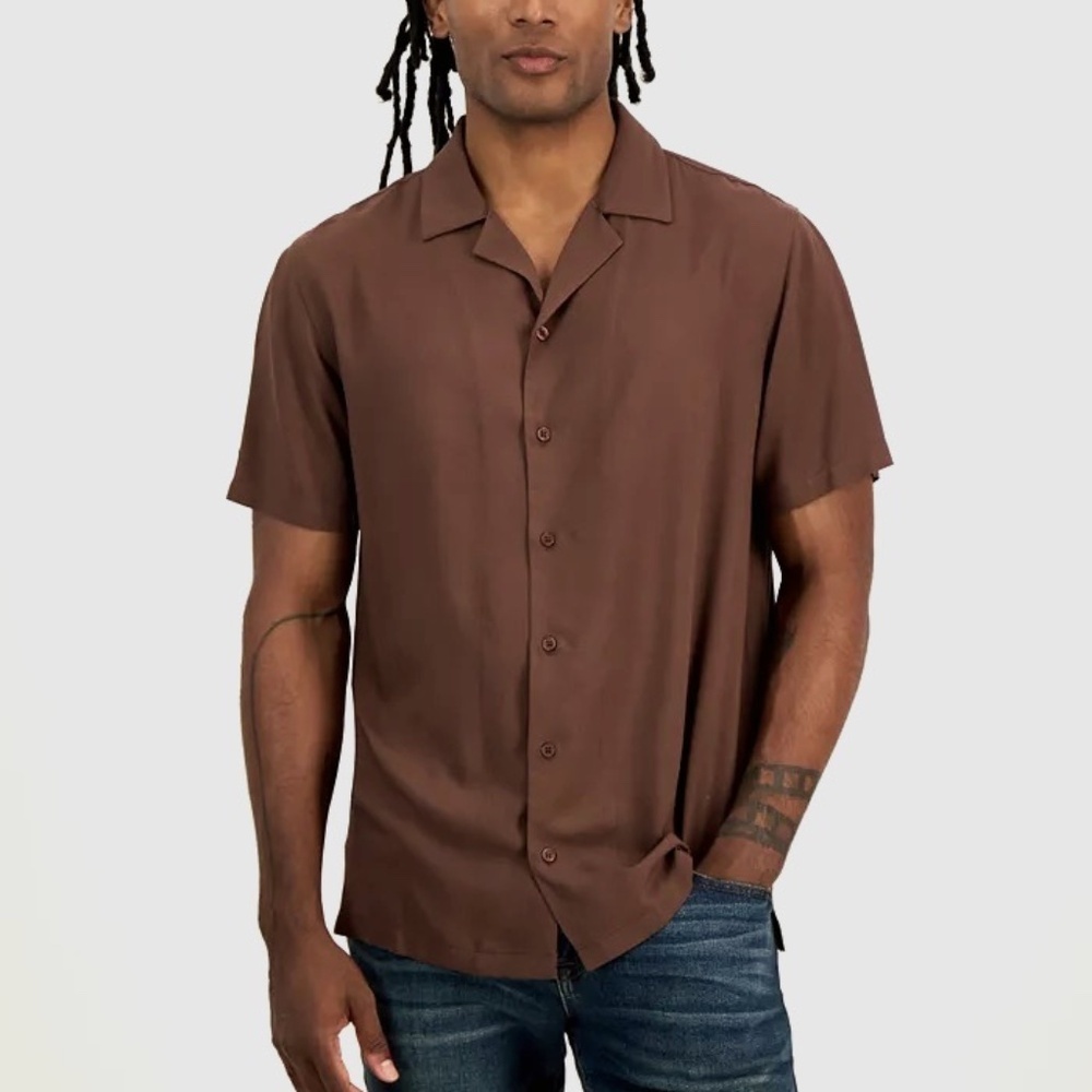 All Saints Brown Casual Button Down Shirt